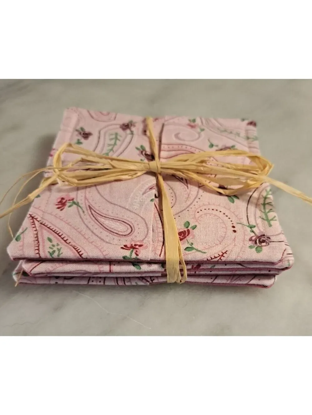 Set of 4 Handmade Wrap Around Wine Glass Cozies/Table Protectors/Coasters-New